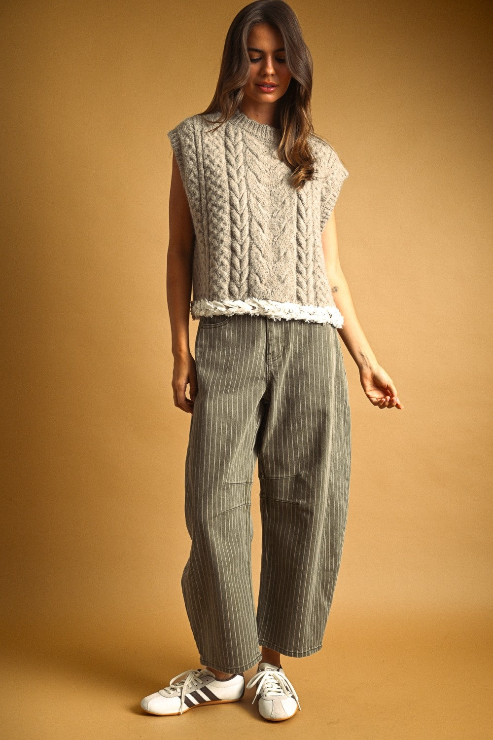 The Pinstripe Barrel Pant