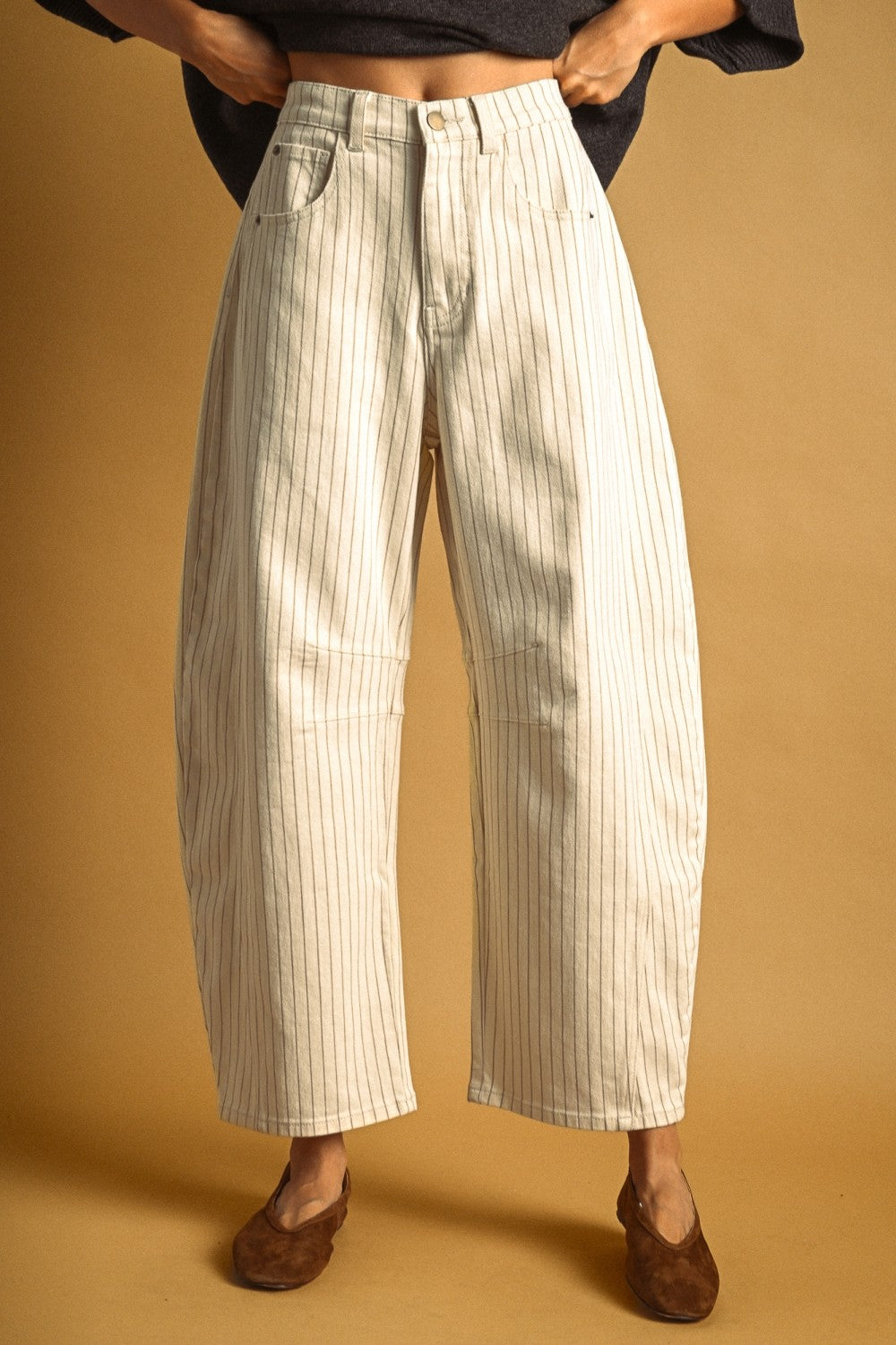 The Pinstripe Barrel Pant