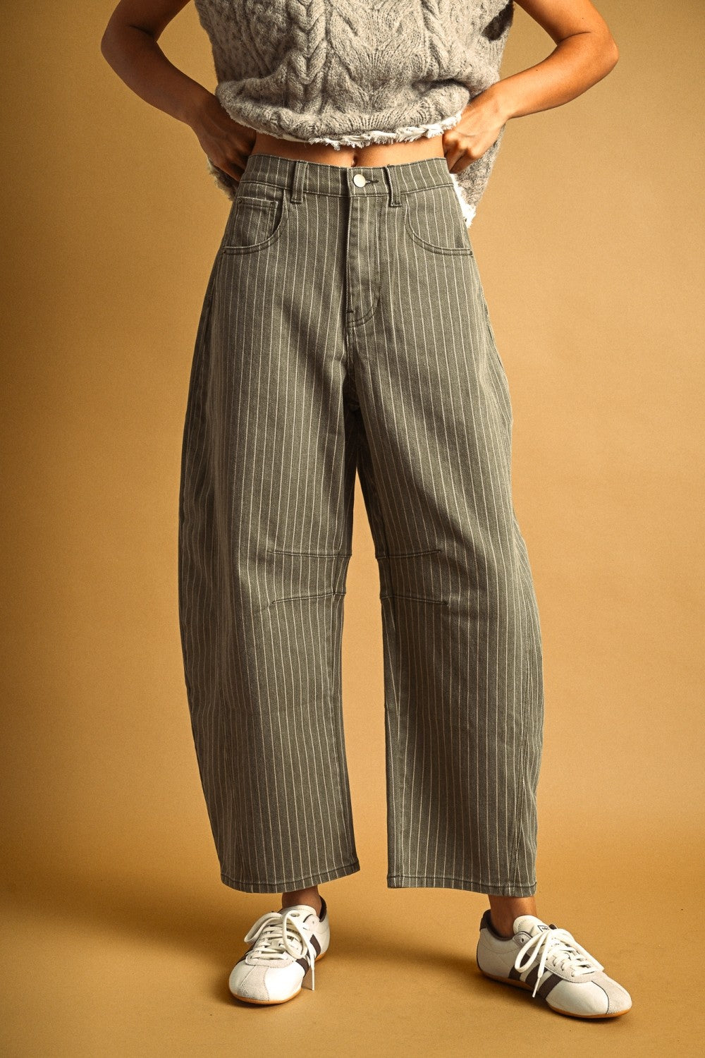 The Pinstripe Barrel Pant