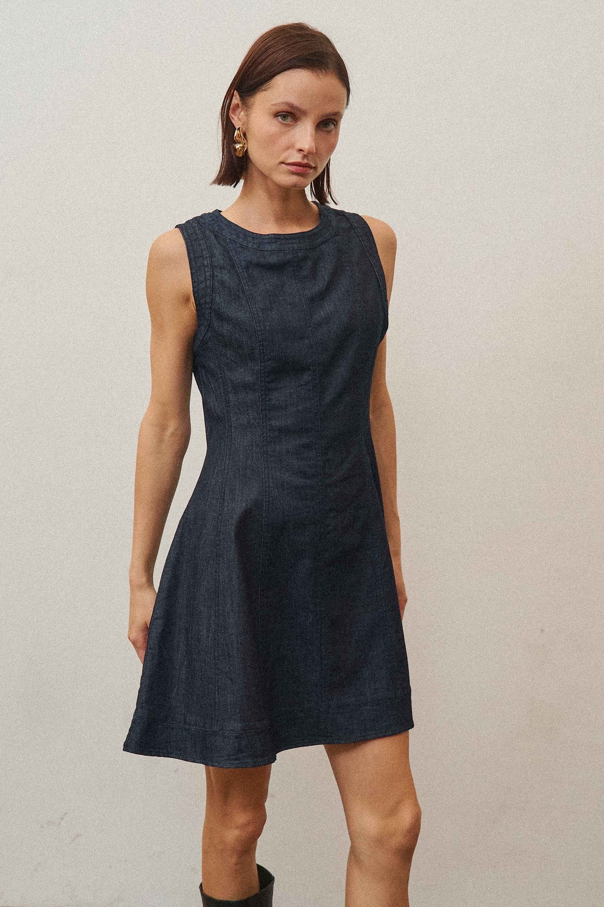 Sleeveless Denim Mini Dress