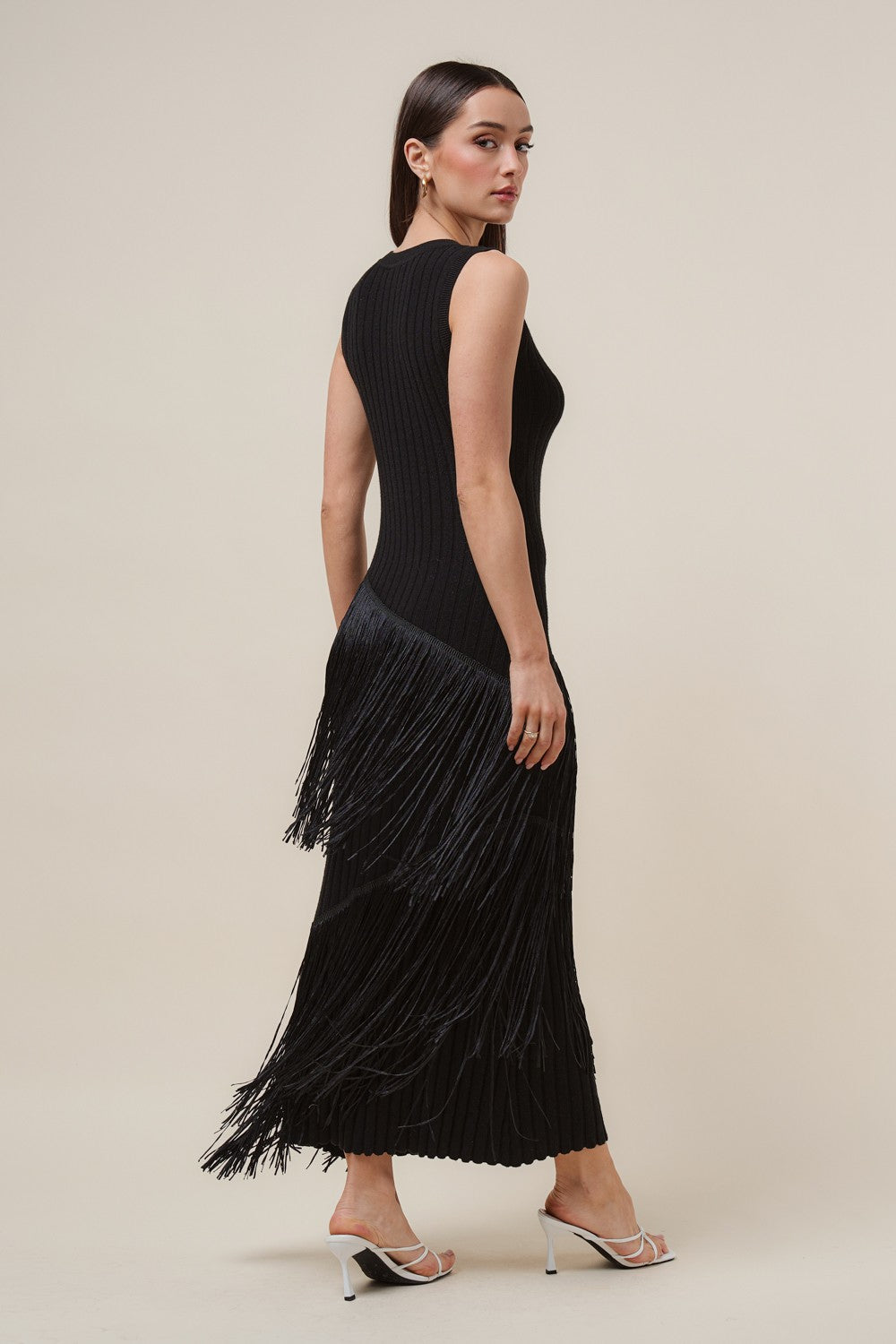 Fringe Knit Maxi Dress
